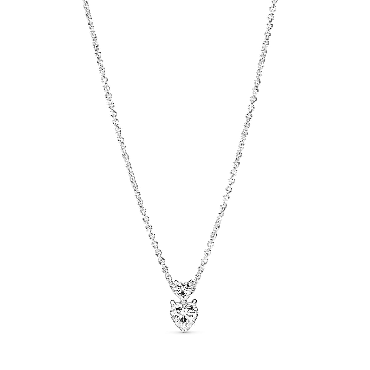 Pandora Timeless Collier Scintillant Pendentif Cœur Double 391229C01-45