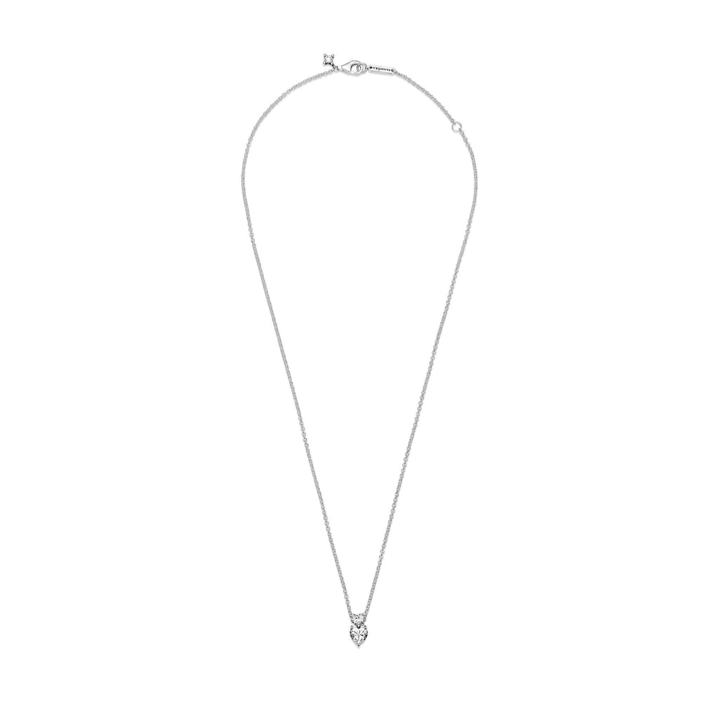 Pandora Timeless Collier Scintillant Pendentif Cœur Double 391229C01-45
