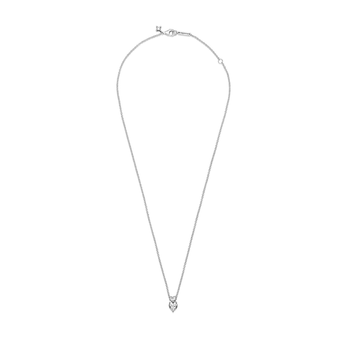 Pandora Timeless Collier Scintillant Pendentif Cœur Double 391229C01-45