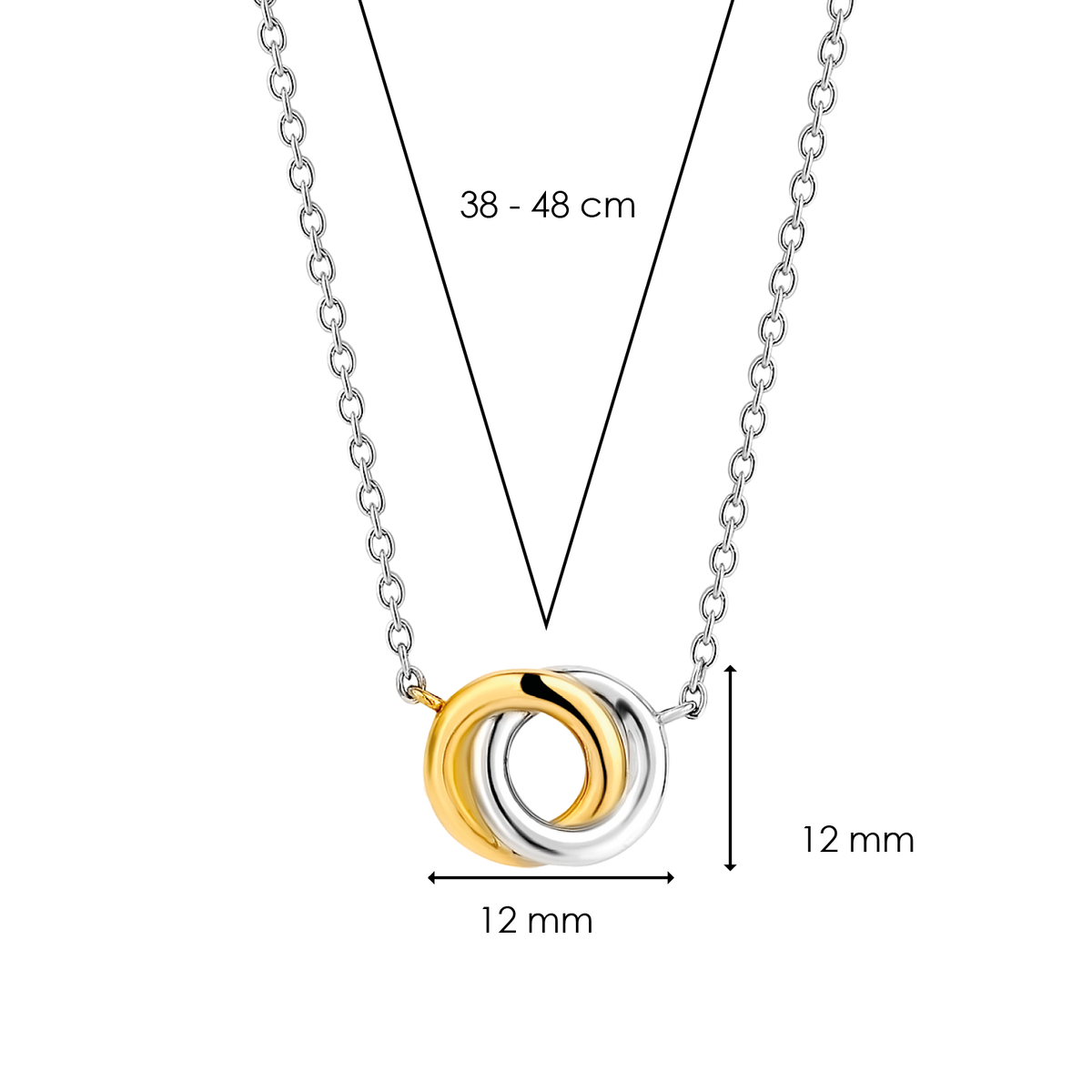 Ti Sento Milano Collier pendentif Cercles 3915SY