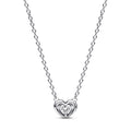 Pandora Moments Stralend hart en zwevende steenhanger halsketting 392494C01-45