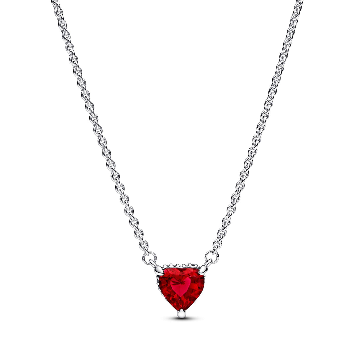 Pandora Timeless Sprankelende halsketting met hartvormige halohanger 392542C01-45