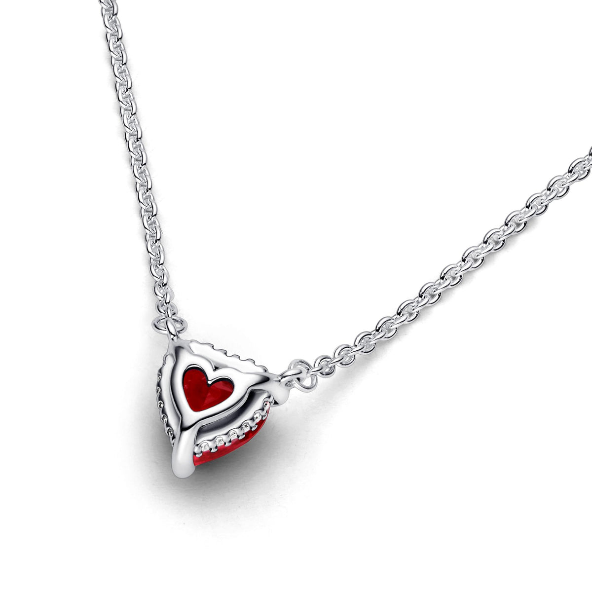 Pandora Timeless Sprankelende halsketting met hartvormige halohanger 392542C01-45