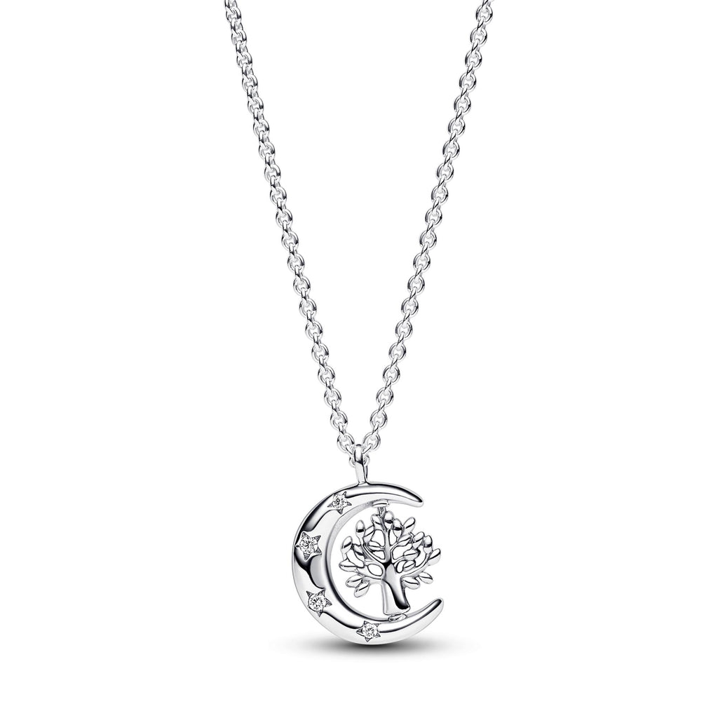 Pandora Moments Collier Pendentif Lune et Arbre de Vie Tournoyant 392992C01-50