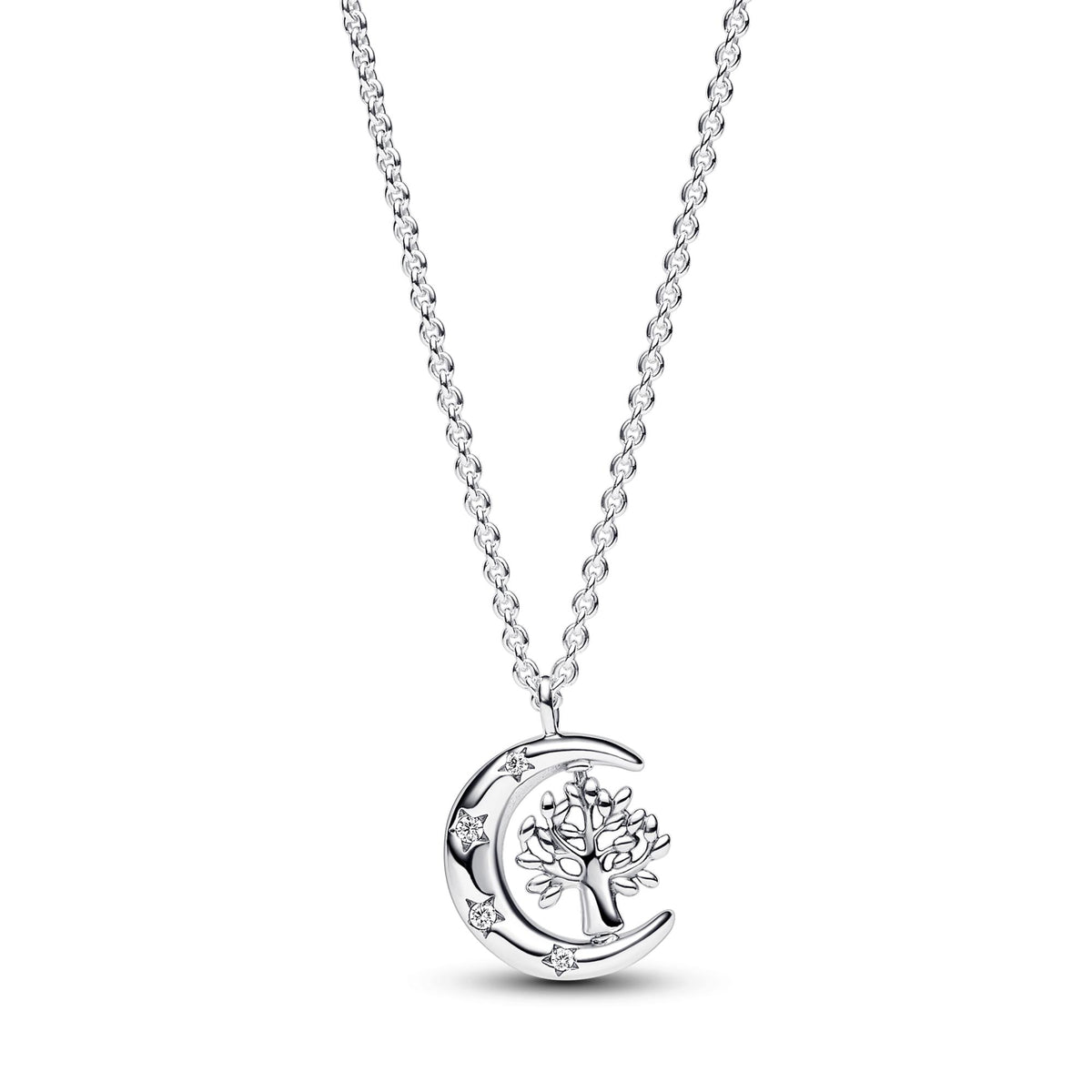 Pandora Moments Collier Pendentif Lune et Arbre de Vie Tournoyant 392992C01-50
