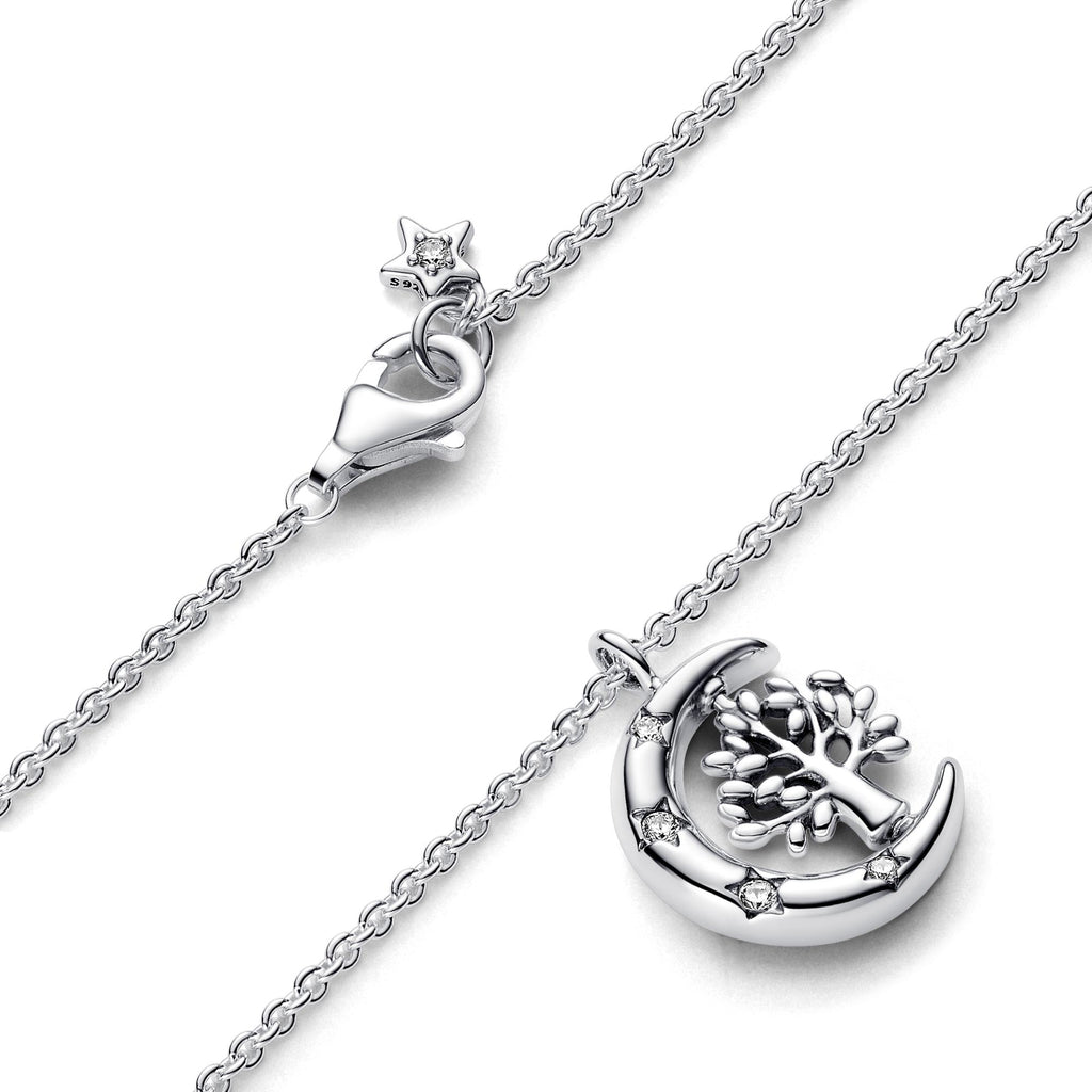Pandora Moments Collier Pendentif Lune et Arbre de Vie Tournoyant 392992C01-50