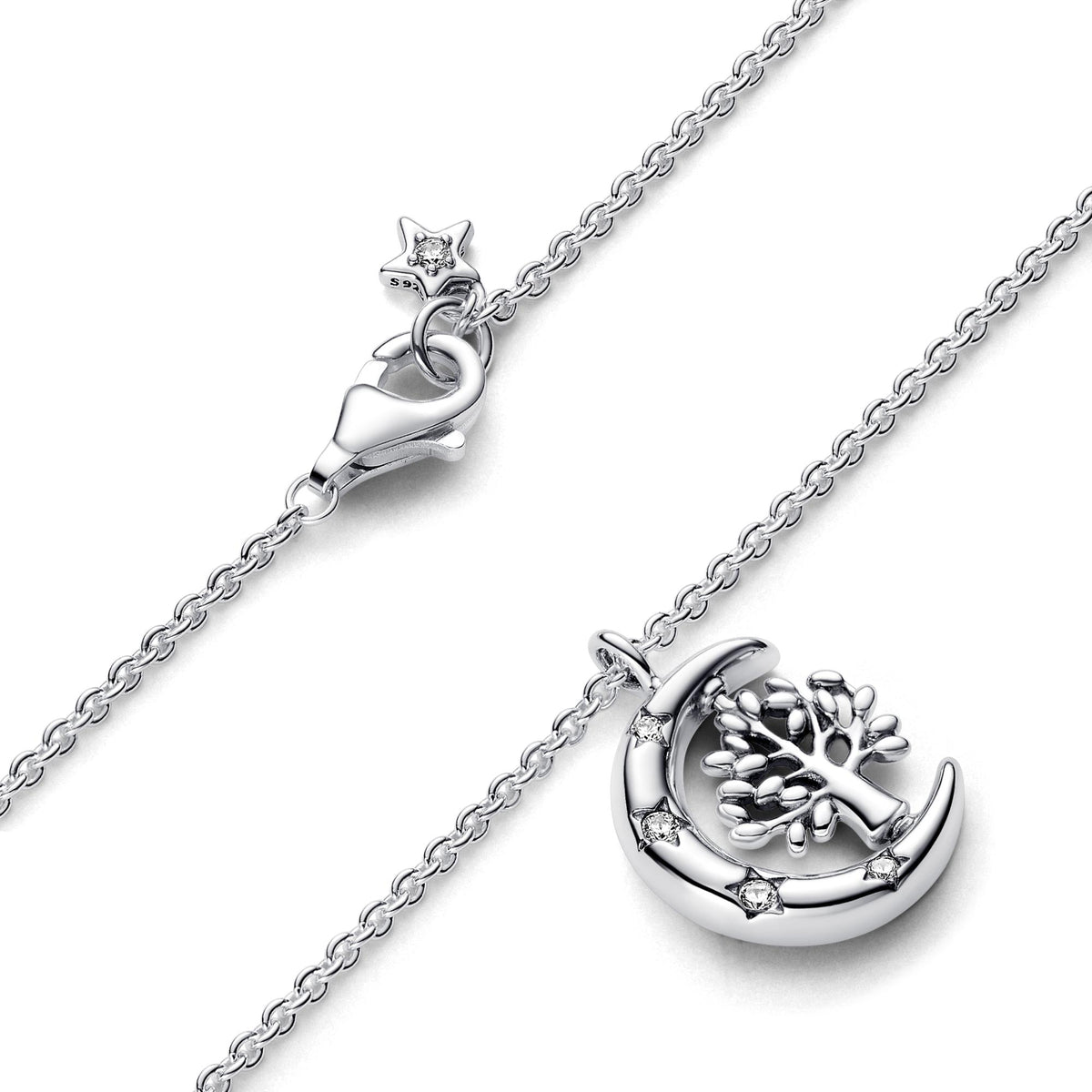 Pandora Moments Collier Pendentif Lune et Arbre de Vie Tournoyant 392992C01-50