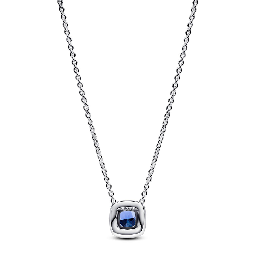 Pandora Timeless Collier à Pendentif Halo Bleu Carré Scintillant 393560C01-45