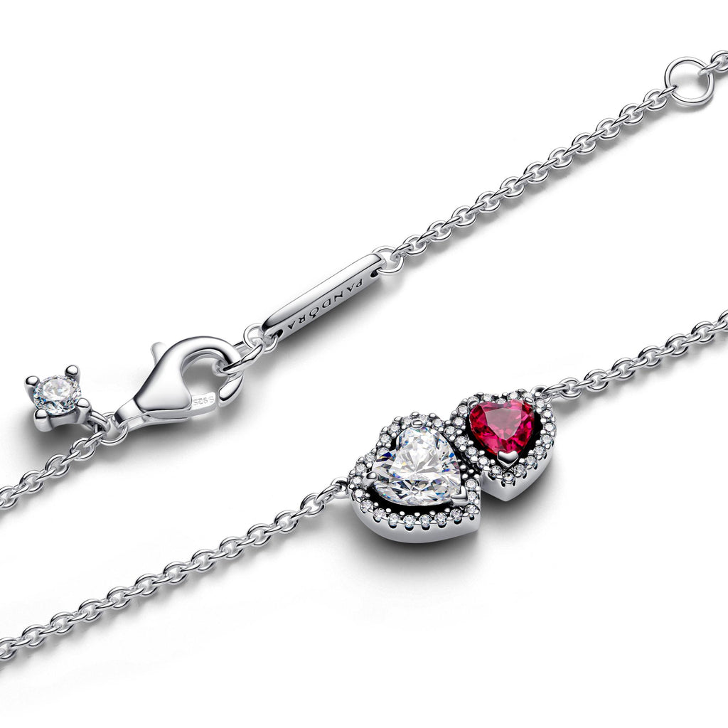 Pandora Timeless Collier à Pendentif Cœurs Halo 393632C01-45