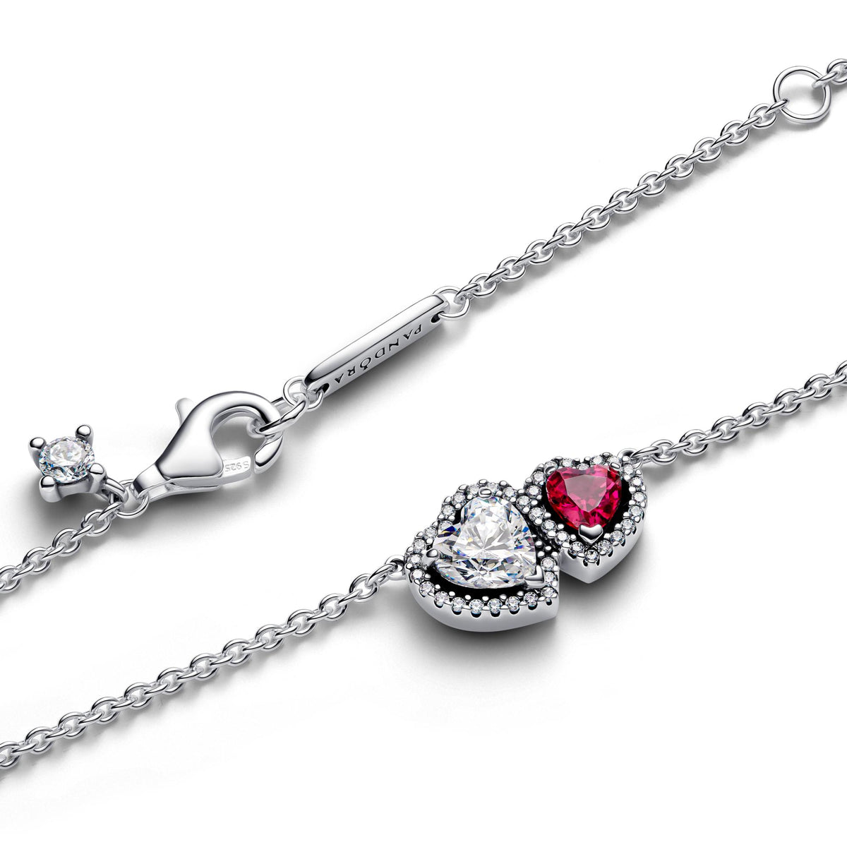 Pandora Timeless Collier à Pendentif Cœurs Halo 393632C01-45