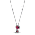 Pandora Timeless Collier à Pendentif Cœurs Halo Rouge 393658C01-60