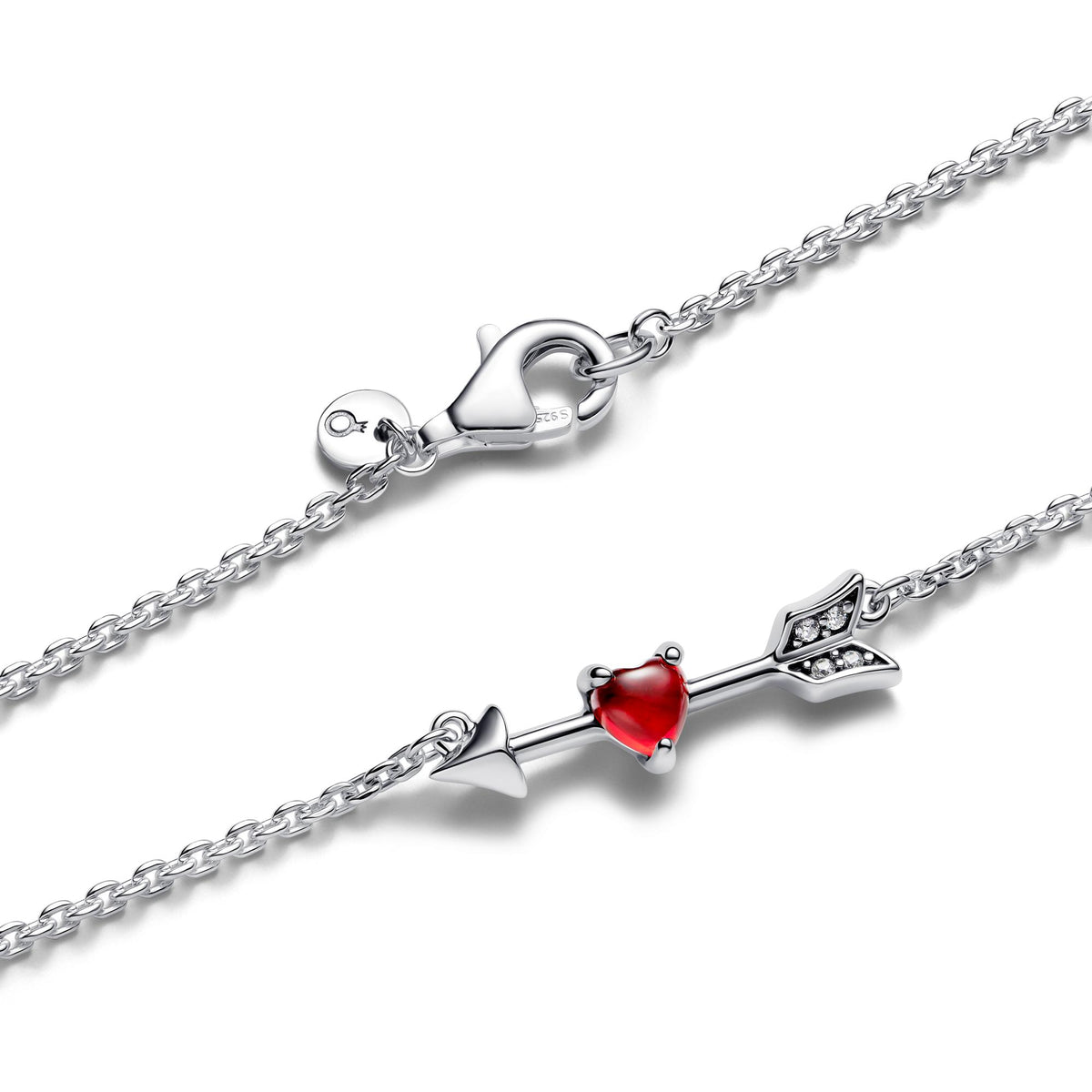 Pandora Moments Collier Flèche & Cœur en Verre de Murano 393669C01-50