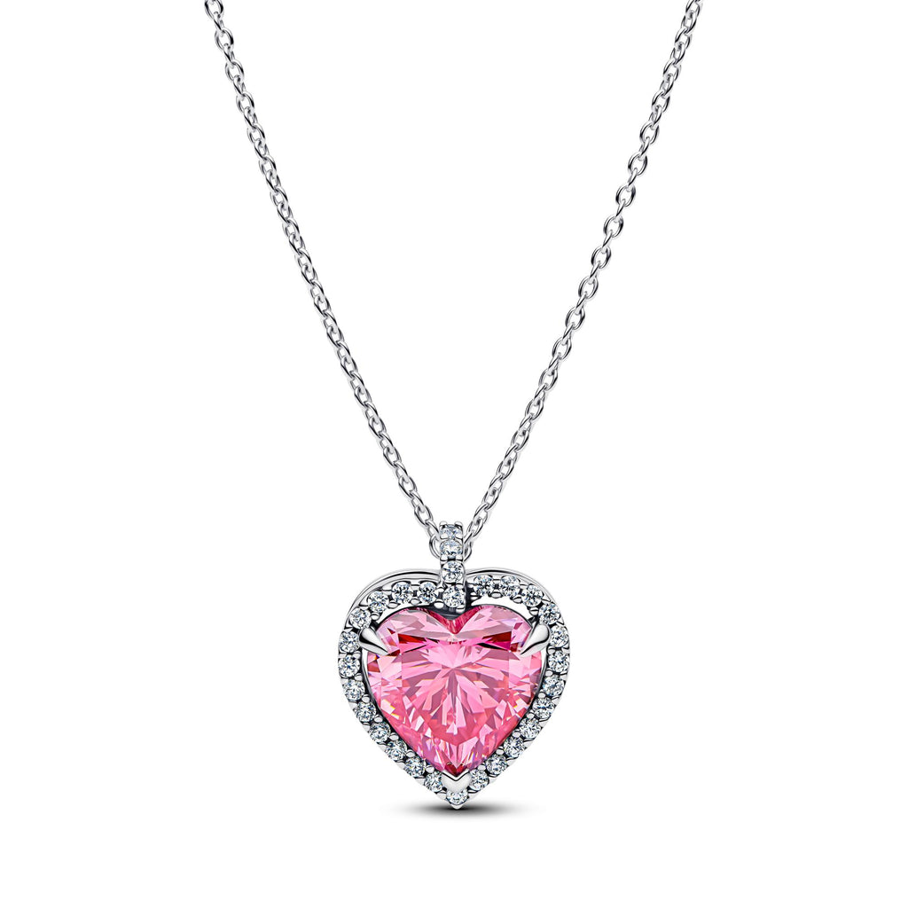 Pandora Timeless Collier Cœur Halo Rose 394414C01-45