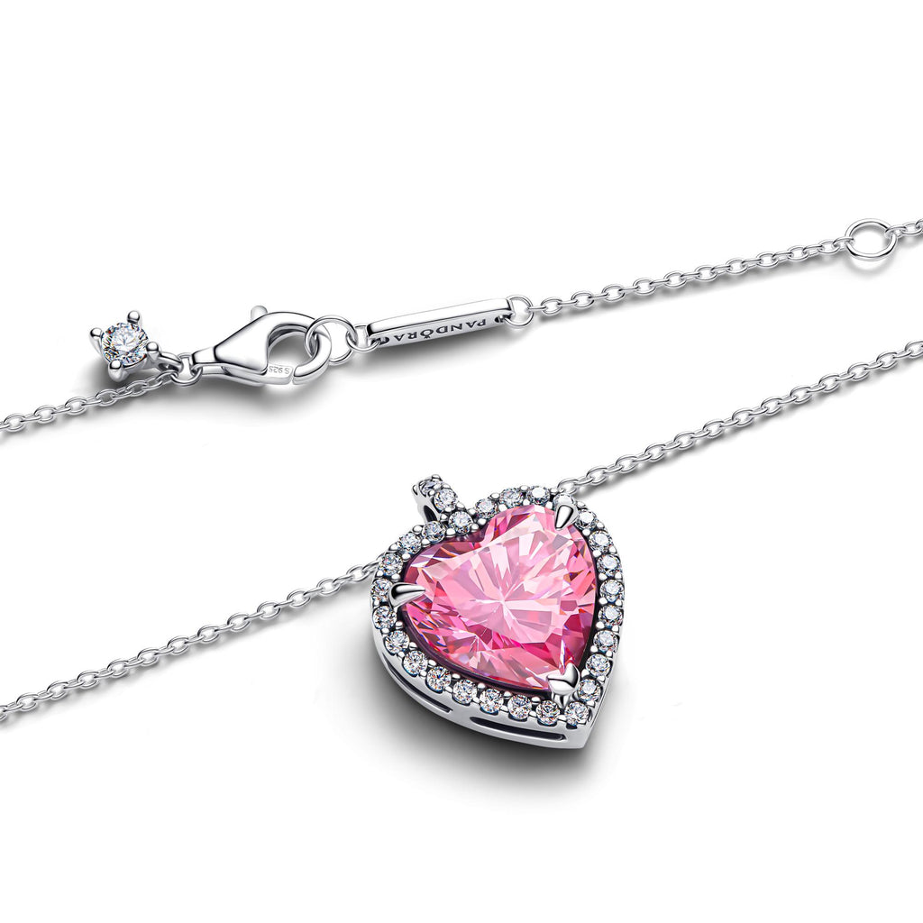 Pandora Timeless Collier Cœur Halo Rose 394414C01-45