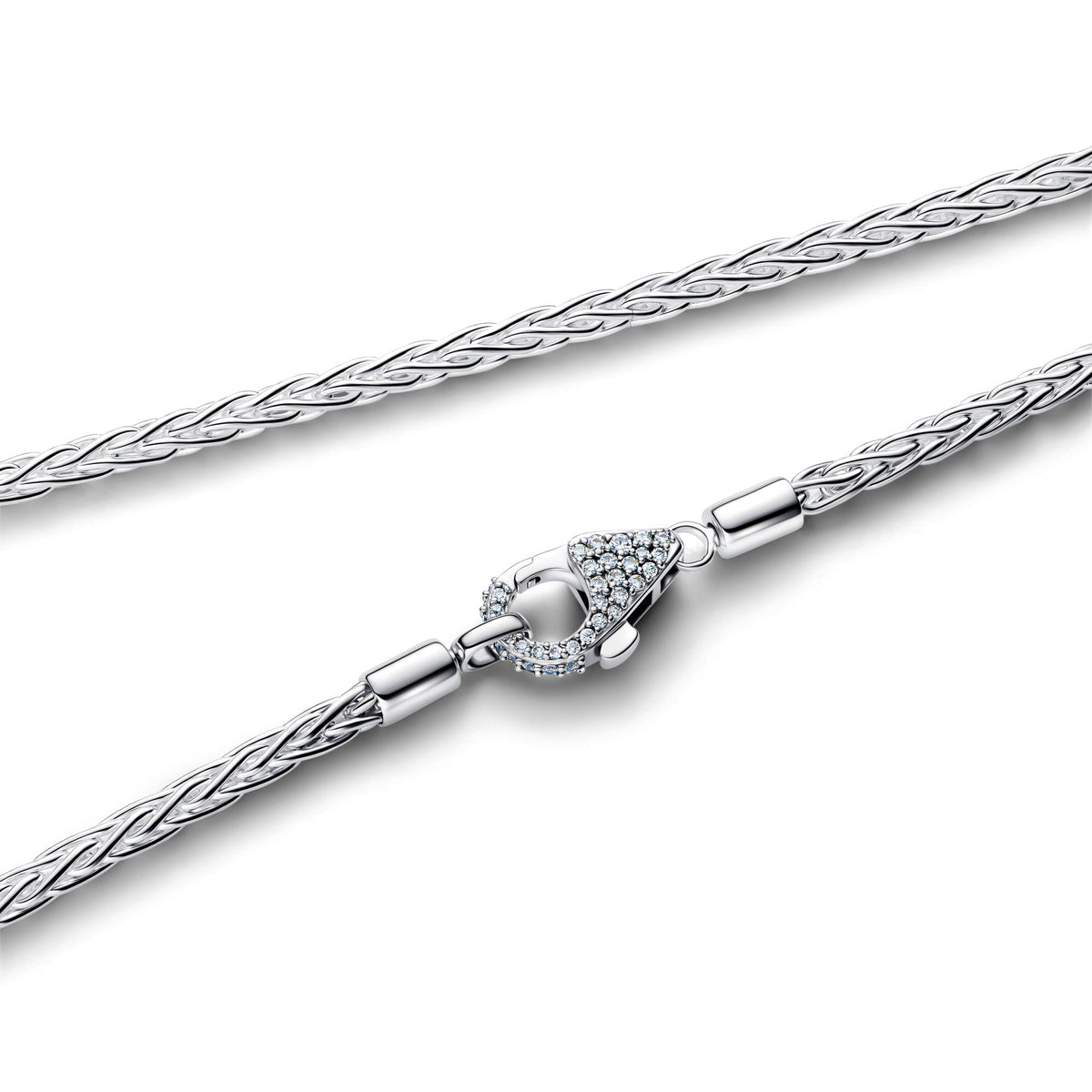 Pandora Moments Collier à Charms Maille Sétaire Fermoir Pavé 394463C01-45