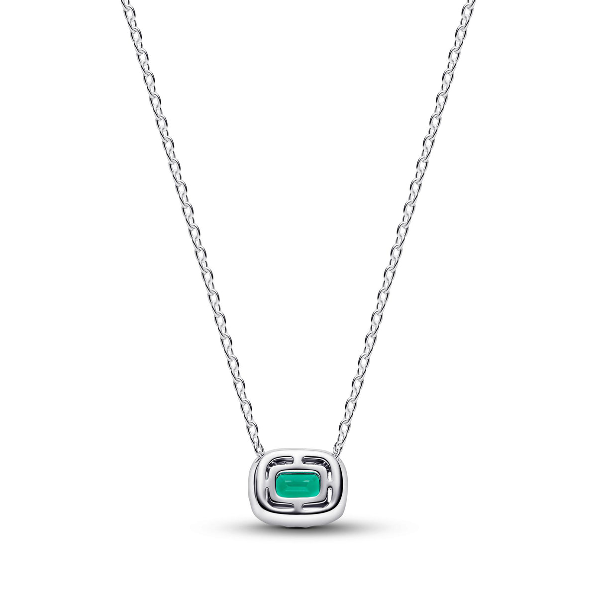 Pandora Timeless Collier à Pendentif Halo Vert Scintillant Rectangulaire 394503C01-45