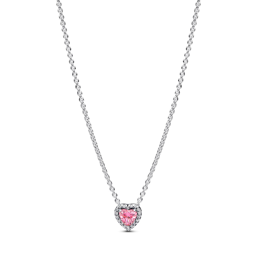 Pandora Timeless Collier Cœur Surélevé Rose 398425C02-45
