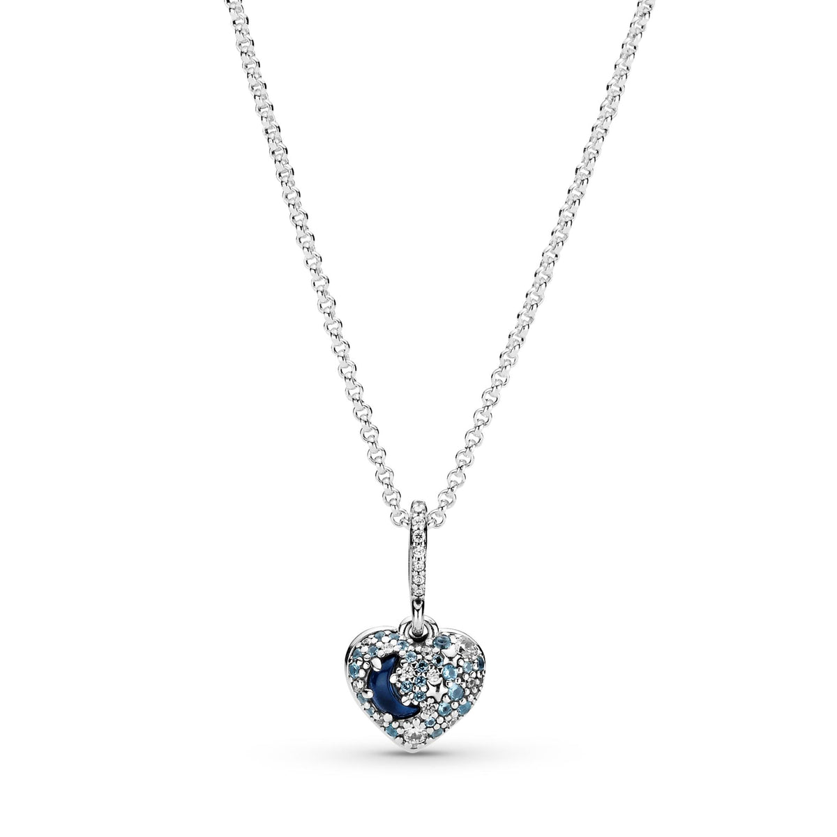 Pandora Moments Collier Cœur Scintillant Lune Bleue & Étoiles 399232C01-50