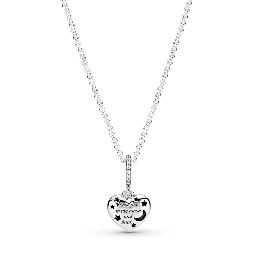 Pandora Moments Collier Cœur Scintillant Lune Bleue & Étoiles 399232C01-50