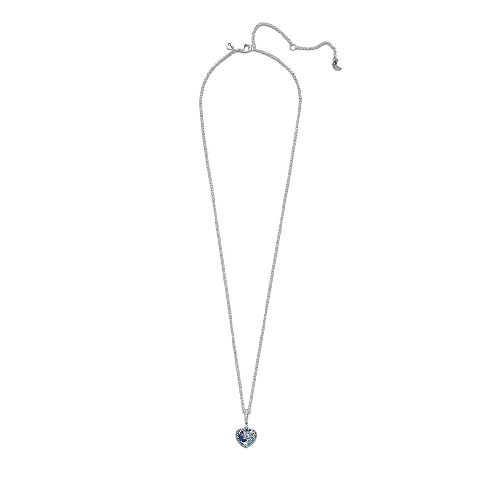 Pandora Moments Collier Cœur Scintillant Lune Bleue & Étoiles 399232C01-50