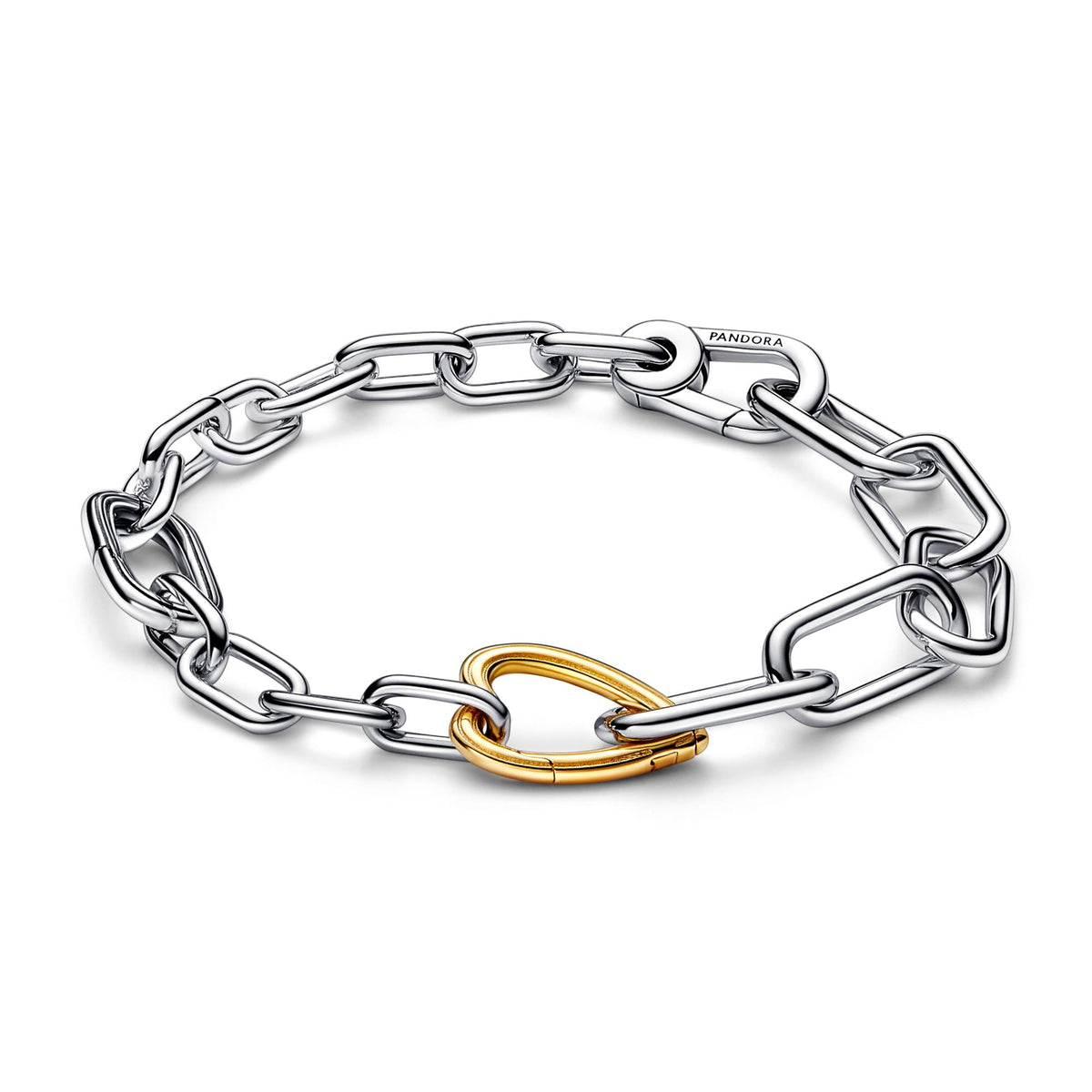 Pandora ME Pandora ME tweekleurige schakelarmband met hartvormige schakel 562527C00