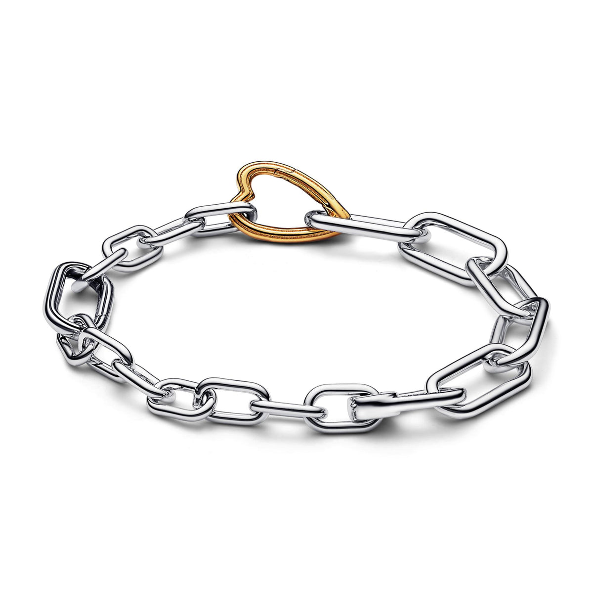 Pandora ME Pandora ME tweekleurige schakelarmband met hartvormige schakel 562527C00