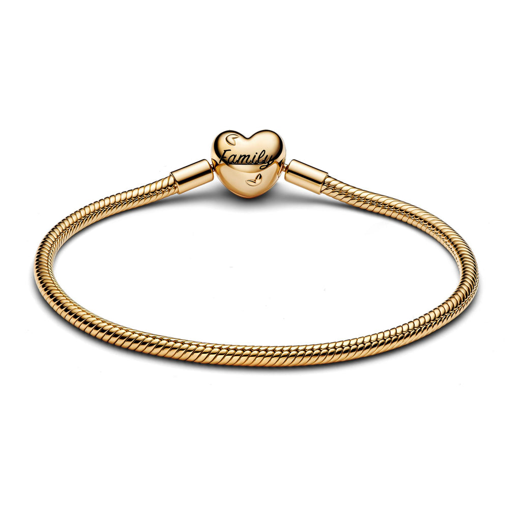 Pandora Moments Bracelet Maille Serpent Fermoir Cœur Arbre Généalogique 563516C01