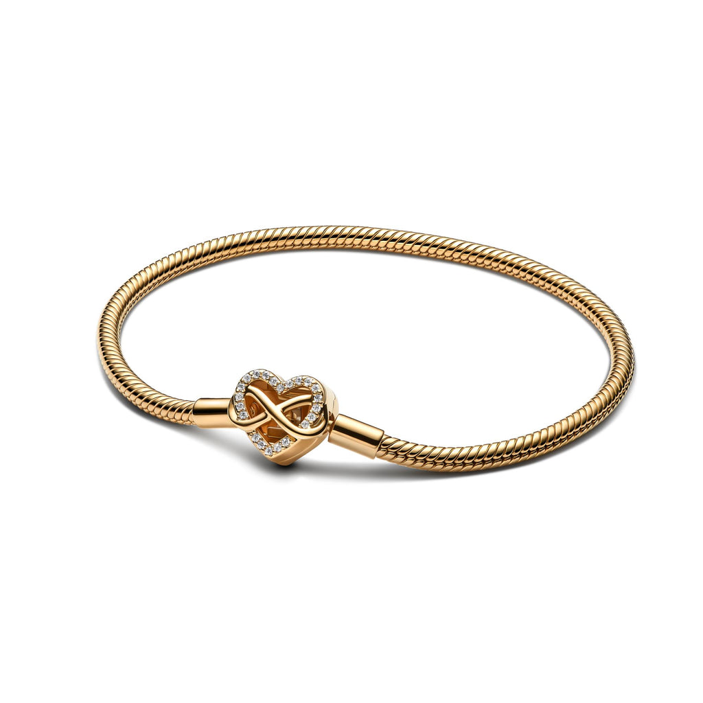 Pandora Moments Bracelet Maille Serpent Fermoir Cœur de l'Infini Scintillant 563758C01