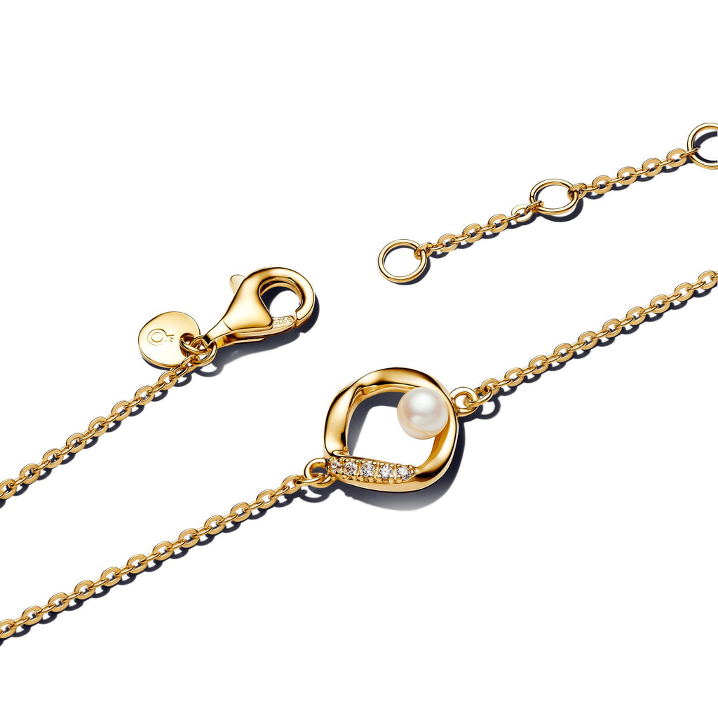 Pandora Essence Bracelet Cercle Pavé de Forme Organique & Perle de Culture d'Eau Douce Traitée 563830C01