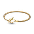 Pandora Moments Bracelet Maille Serpent Barre en T Cœur 569285C00
