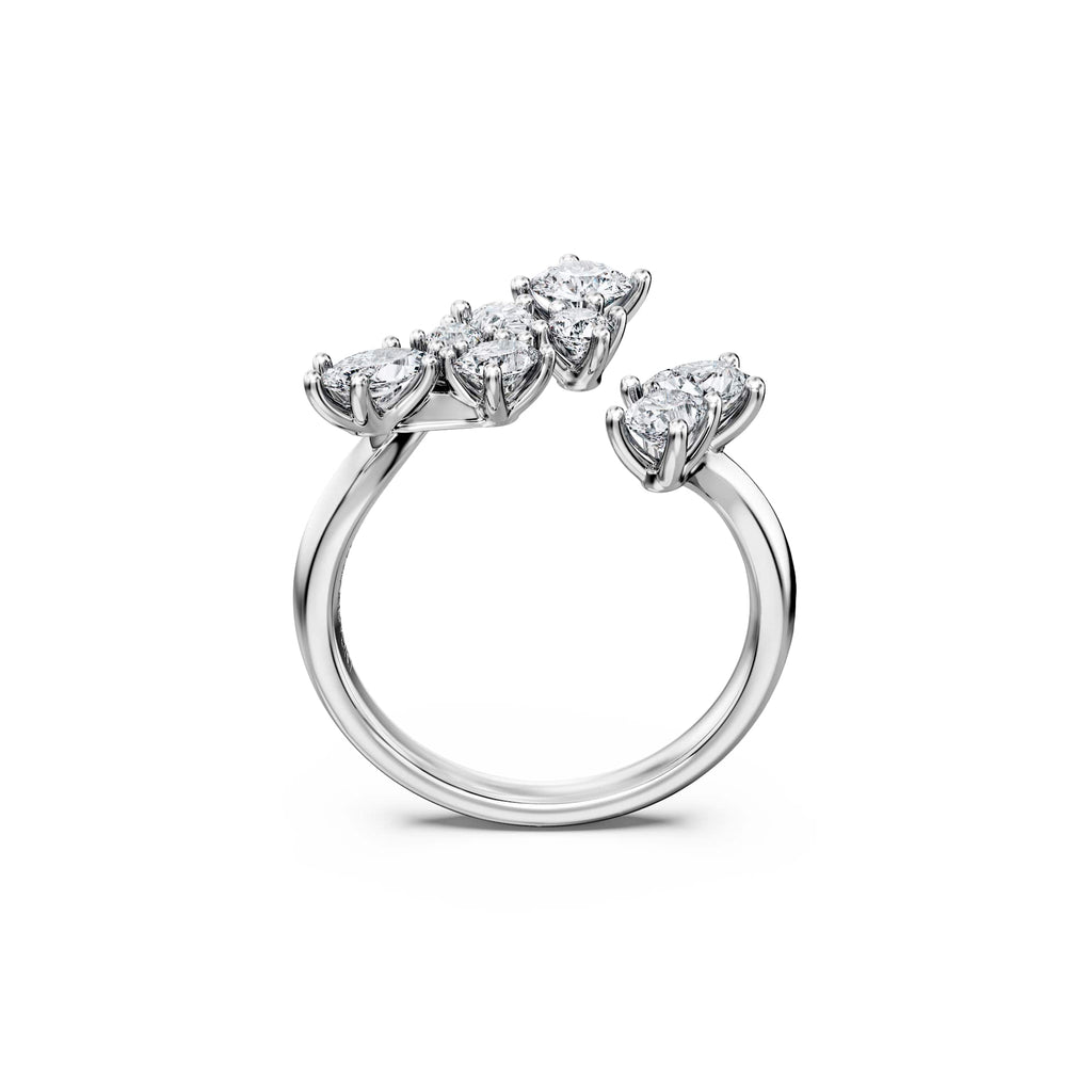 Swarovski Bague bypass Galaxy, diamants de synthèse 1,25 ct tw, or blanc 18 carats