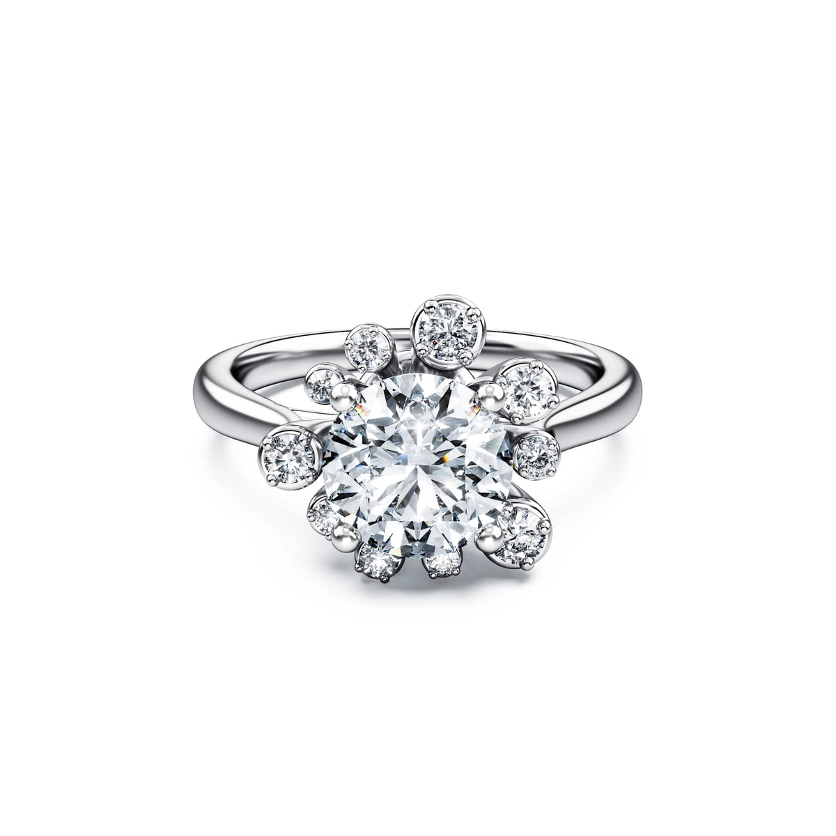 Swarovski Bague Galaxy, diamants de synthèse 2 ct tw, or blanc 18 carats