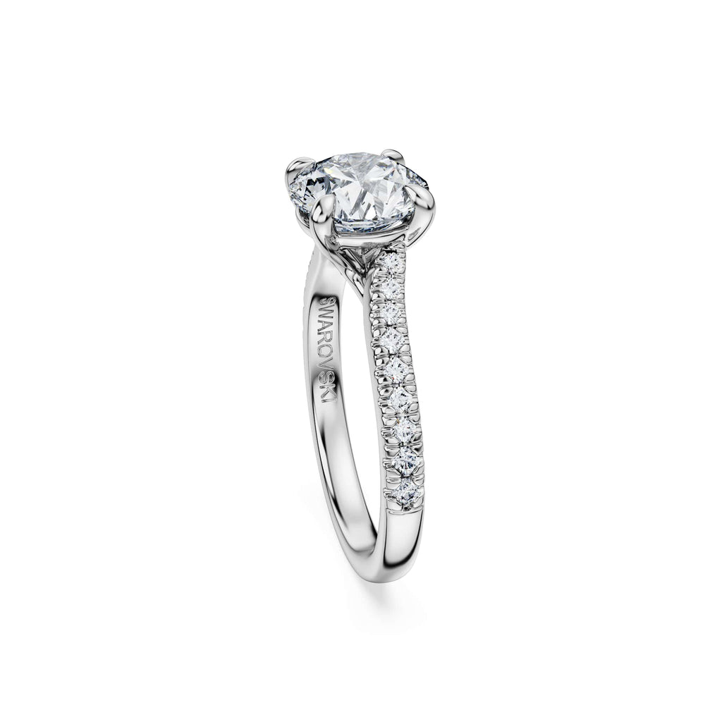 Swarovski Bague solitaire Eternity, diamants de synthèse 2,25 ct tw, or blanc 18 carats