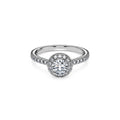 Swarovski Bague solitaire halo Eternity, diamants de synthèse 0,8 ct tw, or blanc 18 carats