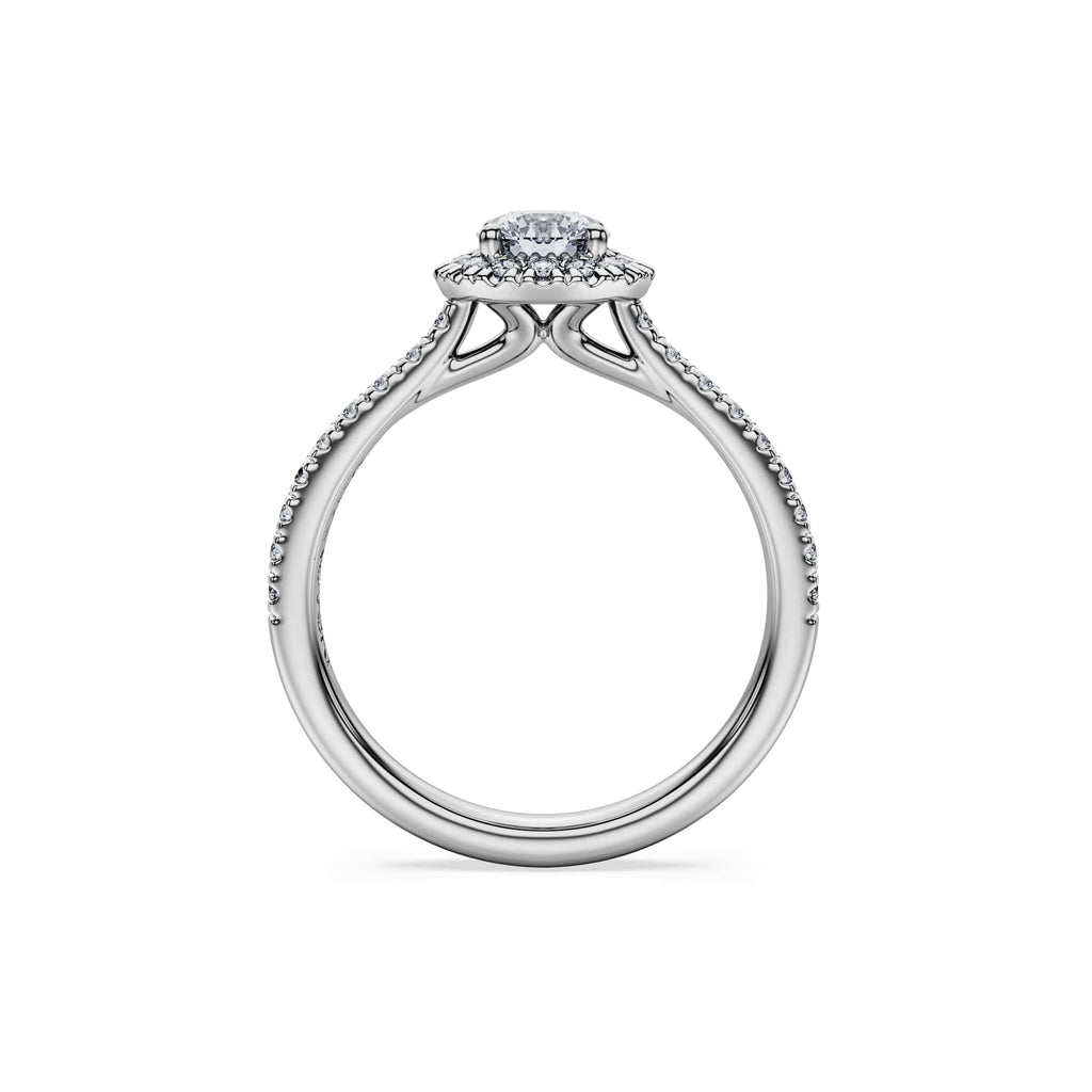 Swarovski Bague solitaire halo Eternity, diamants de synthèse 0,8 ct tw, or blanc 18 carats