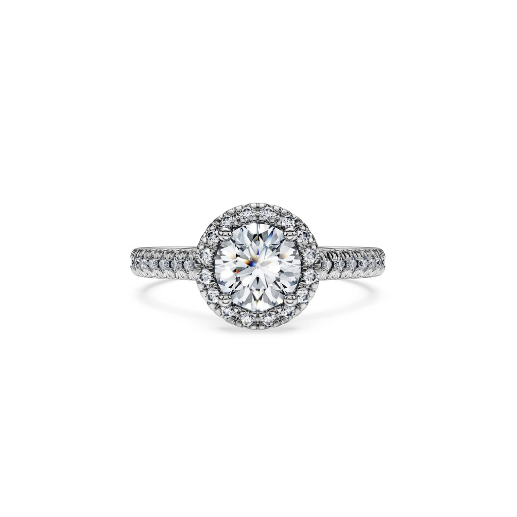 Swarovski Bague solitaire halo Eternity, diamants de synthèse 1,33 ct tw, or blanc 18 carats
