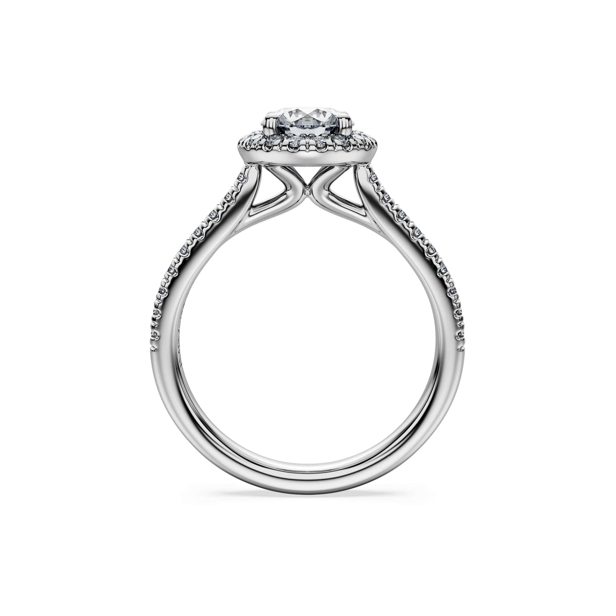 Swarovski Bague solitaire halo Eternity, diamants de synthèse 1,33 ct tw, or blanc 18 carats