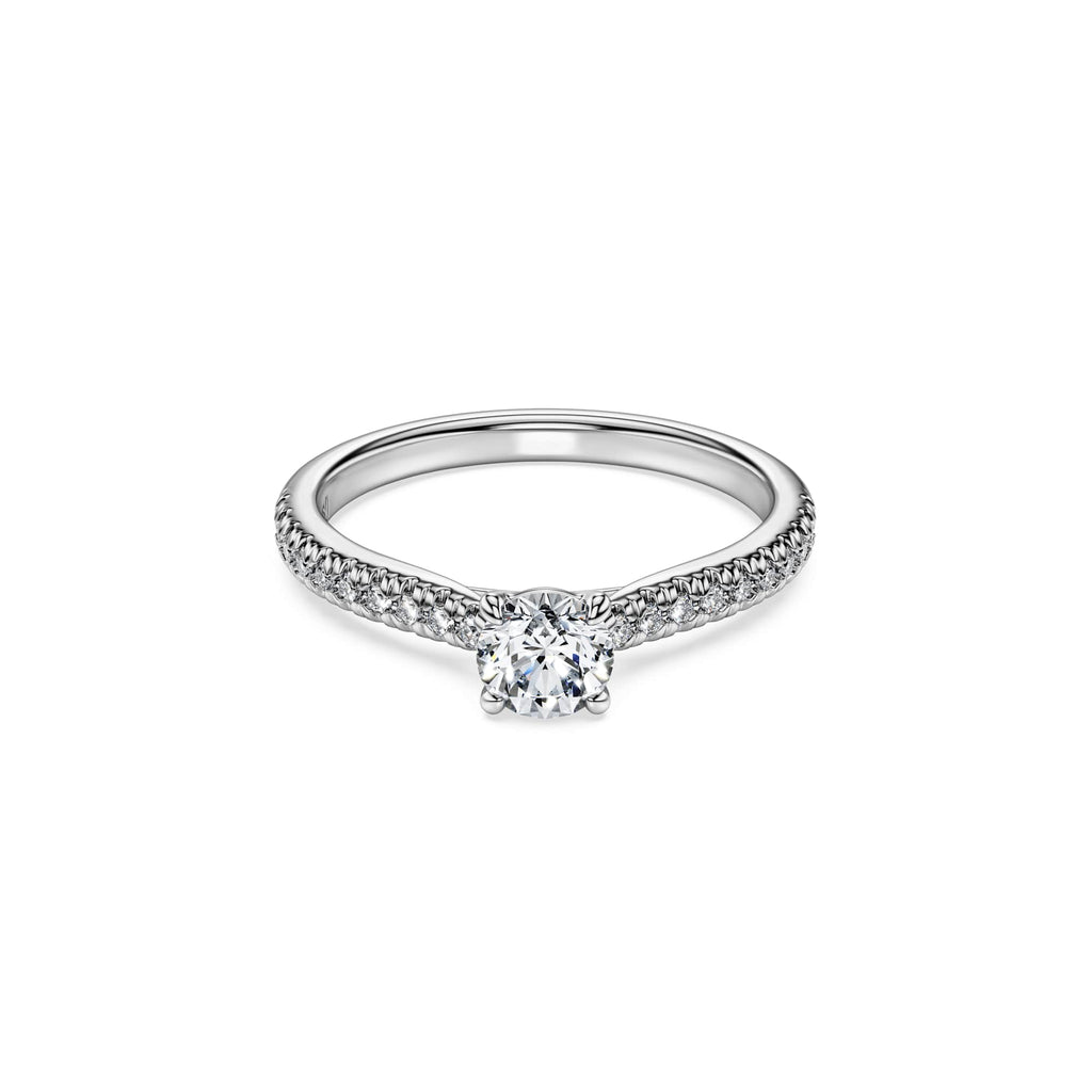 Swarovski Bague solitaire Eternity, diamants de synthèse 0,7 ct tw, or blanc 18 carats