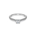 Swarovski Bague solitaire Eternity, diamants de synthèse 0,7 ct tw, or blanc 18 carats