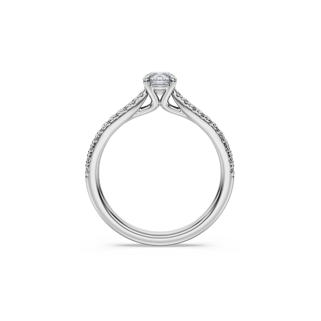 Swarovski Bague solitaire Eternity, diamants de synthèse 0,7 ct tw, or blanc 18 carats