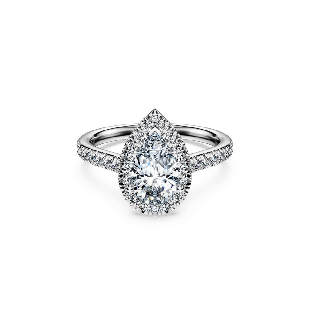 Swarovski Bague solitaire halo Eternity, diamants de synthèse 1,3 ct tw, or blanc 18 carats