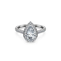 Swarovski Bague solitaire halo Eternity, diamants de synthèse 1,3 ct tw, or blanc 18 carats
