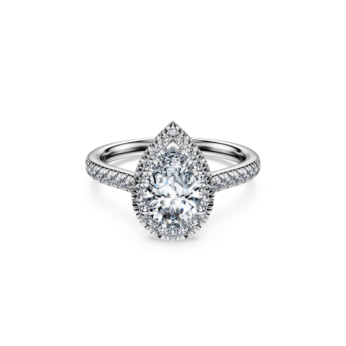 Swarovski Bague solitaire halo Eternity, diamants de synthèse 1,3 ct tw, or blanc 18 carats
