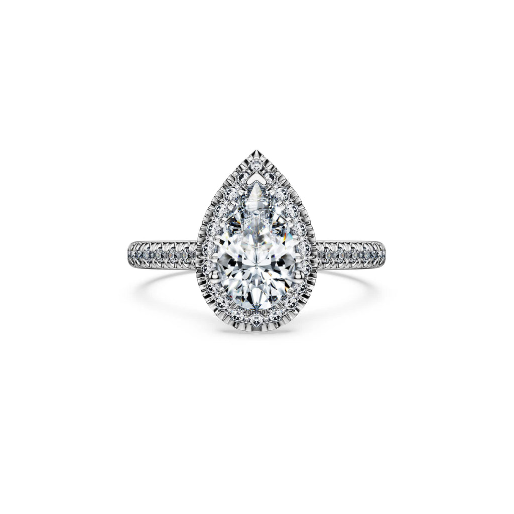 Swarovski Bague solitaire halo Eternity, diamants de synthèse 1,3 ct tw, or blanc 18 carats
