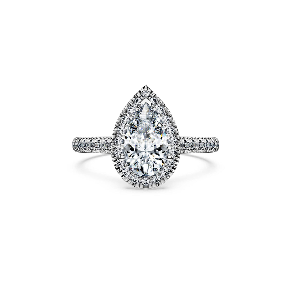 Swarovski Bague solitaire halo Eternity, diamants de synthèse 1,3 ct tw, or blanc 18 carats