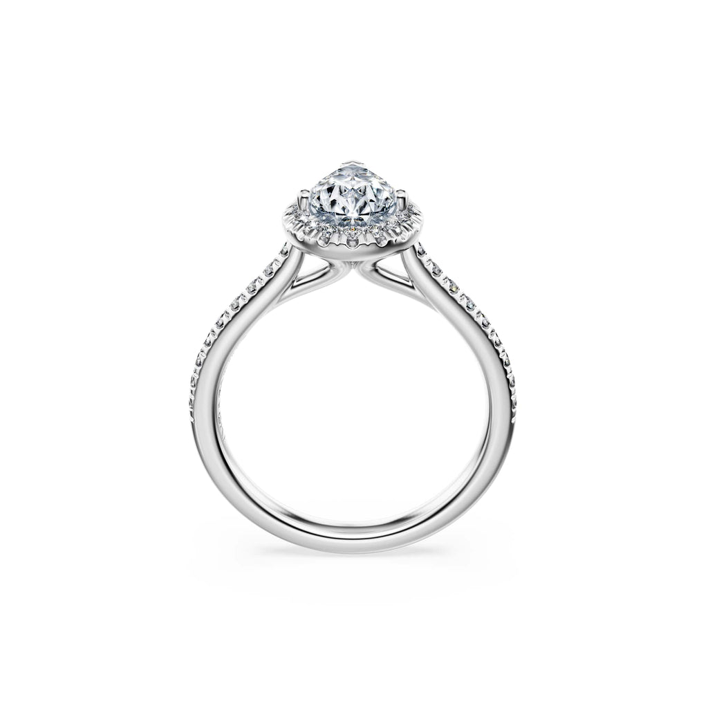 Swarovski Bague solitaire halo Eternity, diamants de synthèse 1,3 ct tw, or blanc 18 carats
