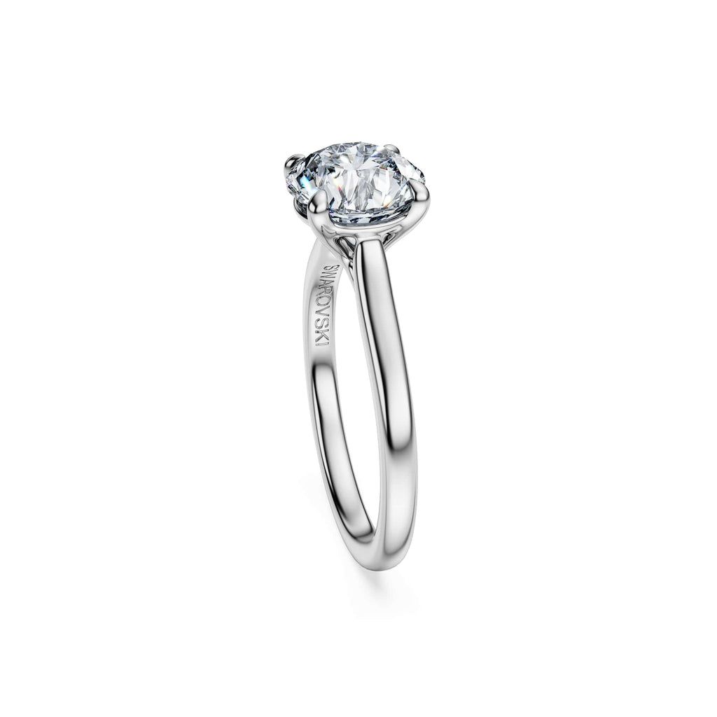 Swarovski Bague solitaire Eternity, diamants de synthèse 2 ct tw, or blanc 18 carats