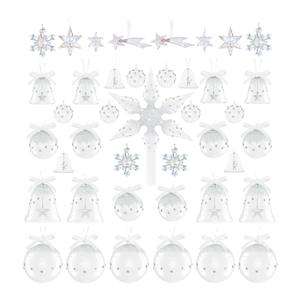 Swarovski Holiday Magic Classics Set de Décorations Sapin Boule Blanc 5732598