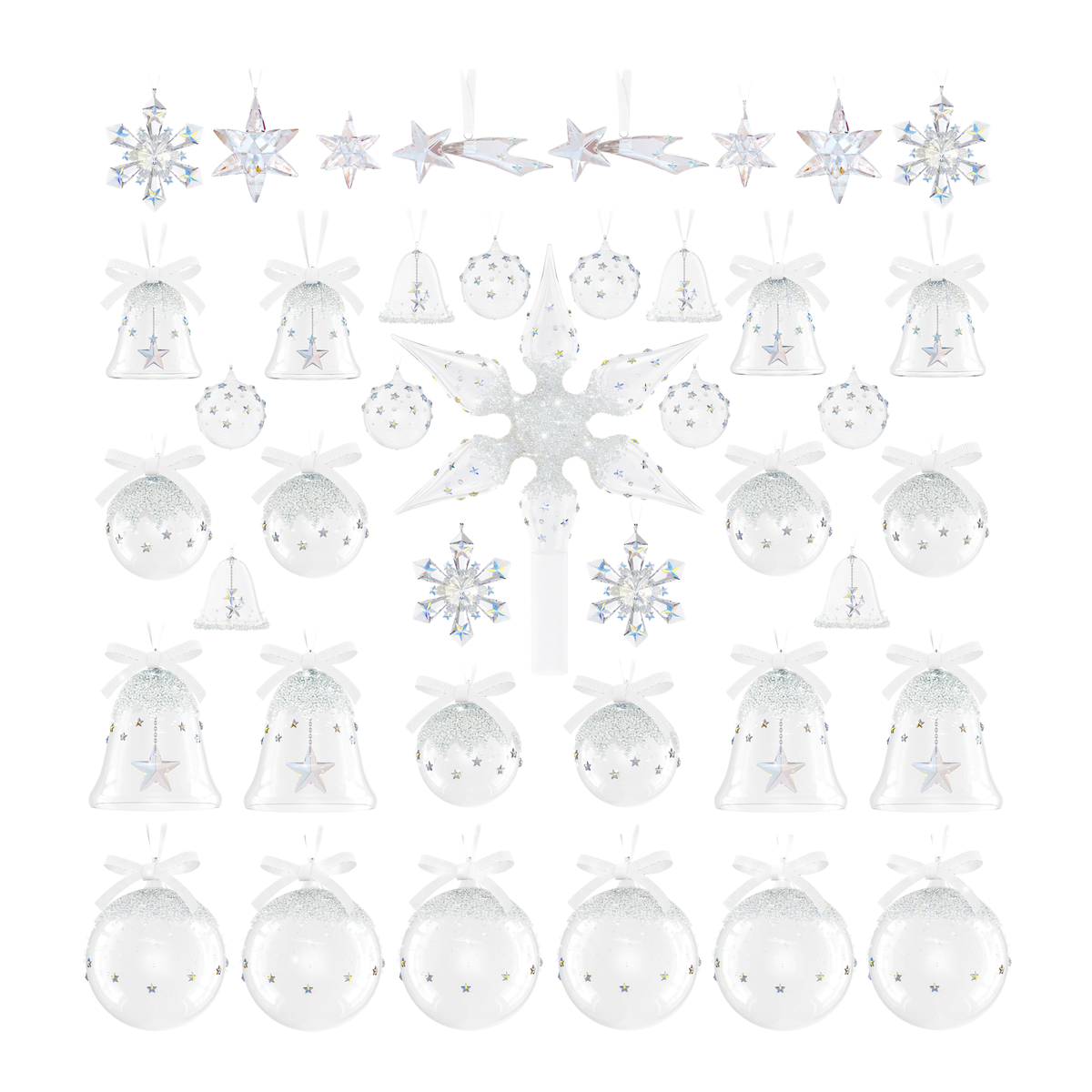 Swarovski Holiday Magic Classics Set de Décorations Sapin Boule Blanc 5732598