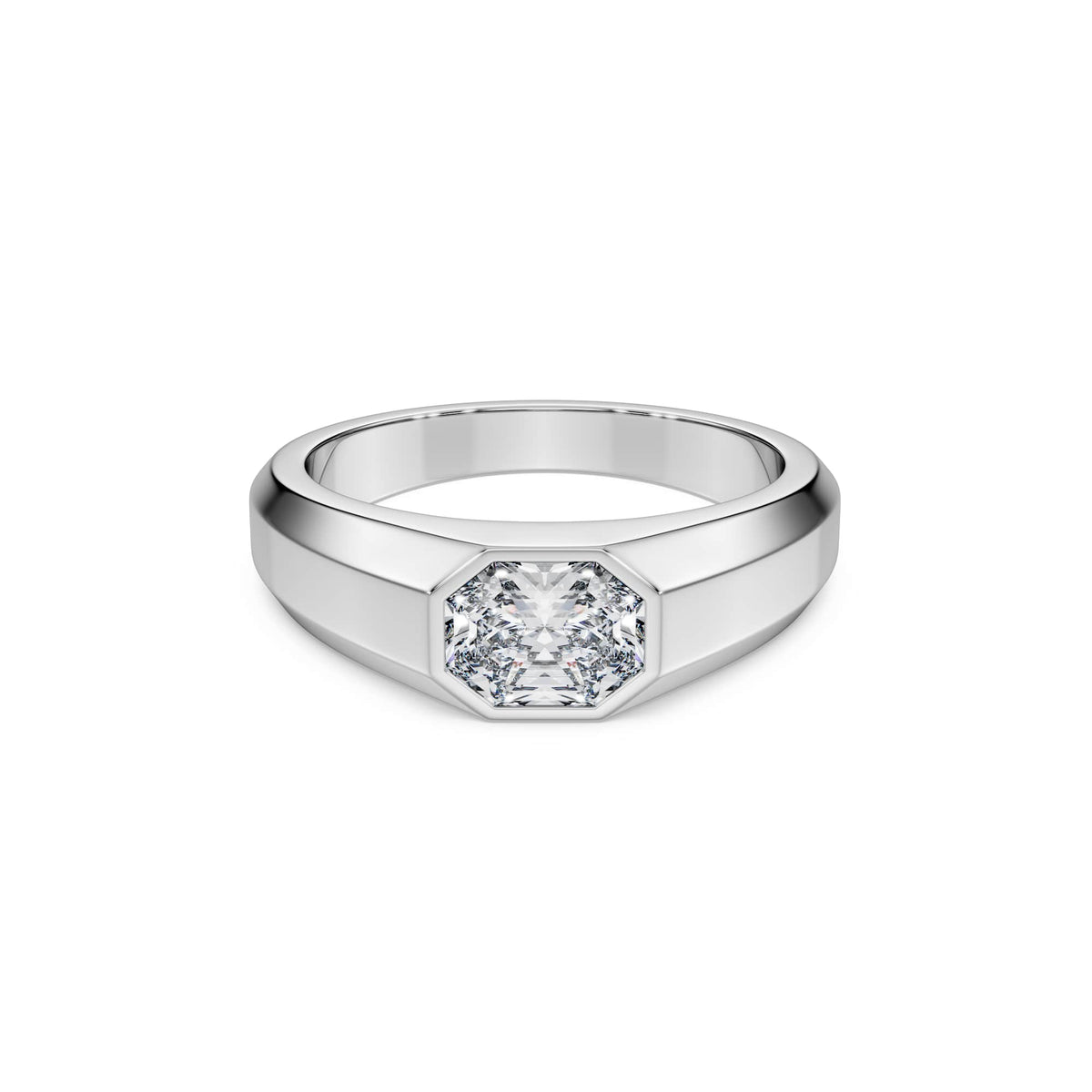 Swarovski Anneau Octagon, diamants de synthèse 1,0 ct tw, or blanc 18 carats
